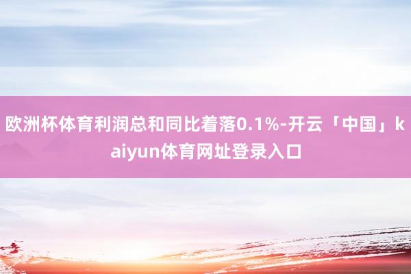 欧洲杯体育利润总和同比着落0.1%-开云「中国」kaiyun体育网址登录入口